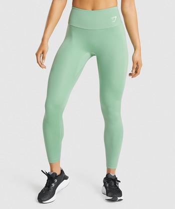 Legginsy Damskie Gymshark Treningowe Zielone | PL 2291XYU